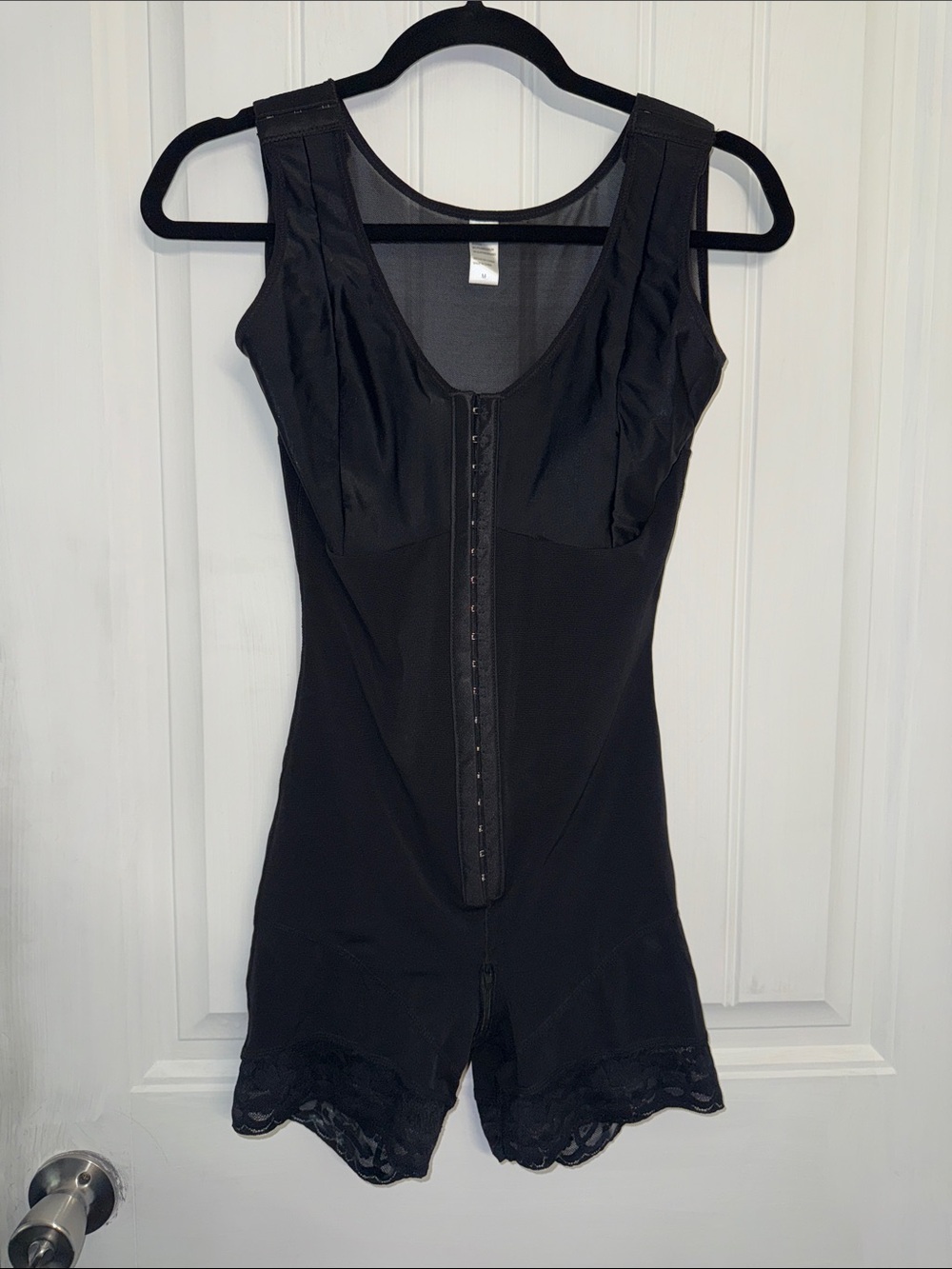 New Black Shapewear Bodysuit with Front Hook Closure